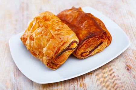 Napolitana with meat and cheese filling