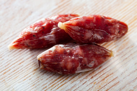 Popular spanish small snack sausages secallones