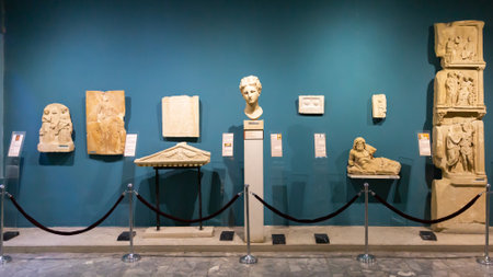 Ancient Illyrian sculptures displayed in National Historical Museum of Tiranaのeditorial素材
