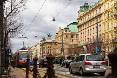 View of Opernring in Vienna, Austriaのeditorial素材