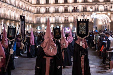 Olemn Easter Week procession, death and resurrection of Christ. Spainのeditorial素材