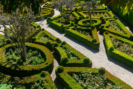 Beautiful romantic garden of Mateus palace, Portugal
