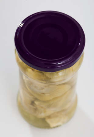 Jar of marinated artichokesの写真素材