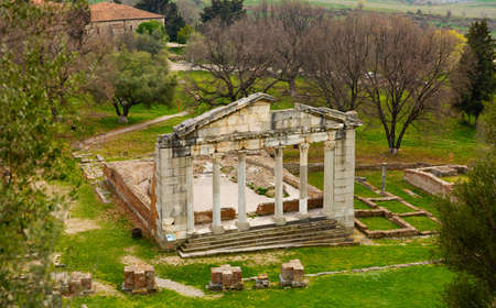 Monument to agonothetes in apollonia ruins in Albania. Temple ruins in Apollonia.の写真素材
