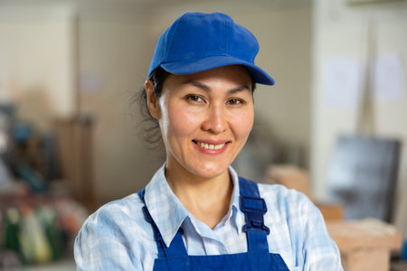 Portrait of a positive woman builder