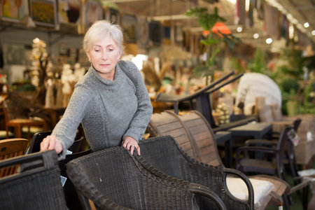 Senior woman shopping in furniture store