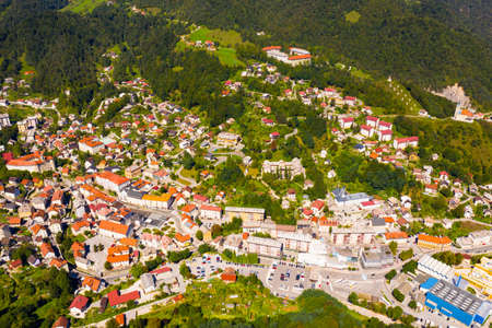 Small Slovenian town Idrijaの写真素材