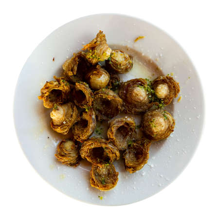 Madejas aragones served on plateの写真素材