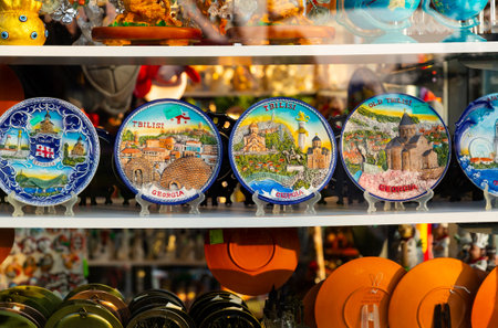 Tourist souvenirs for sale in Batumi, Georgiaのeditorial素材