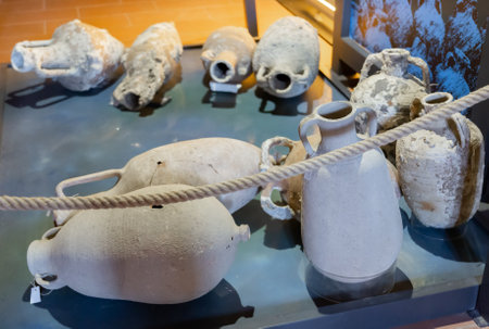 Ancient vases in Lycian Civilization Museum of Demreのeditorial素材