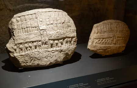 Ancient votive stele in Lycian Civilization Museum, Demre, Turkey
