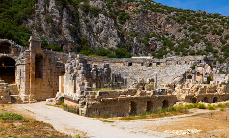 Remains of theatre in ancient city Myra