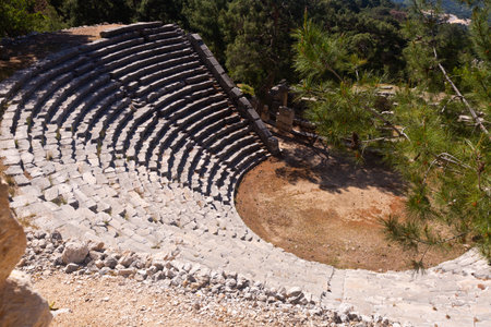Remains of Roman theatre in ancient Lycian city of Arykanda, Turkeyの写真素材