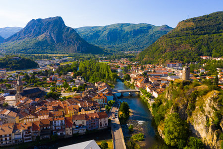 Tarascon-sur-Ariege in valley of Pyrenees