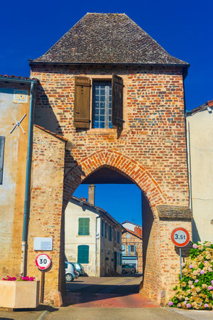 Eastern gate of Romenay, Bourgogne-Franche-Comte, Franceの写真素材