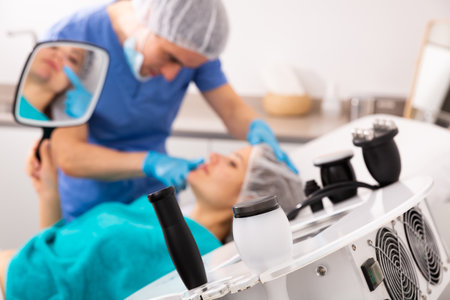 Cosmetology equipment in beauty clinicの写真素材