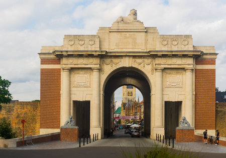 Menin Gate Memorial to Missing, Ypres, Belgiumのeditorial素材
