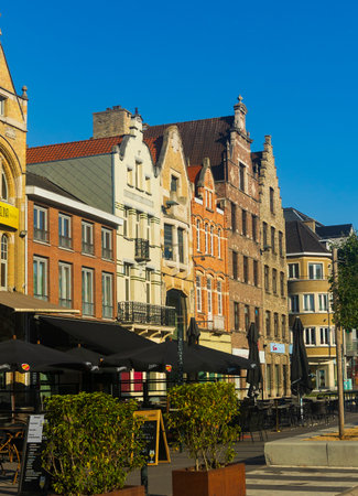 ROESELARE, BELGIUM - AUGUST 5, 2022: Square of the Grote Marktのeditorial素材