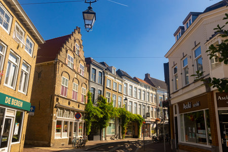 Commercial street in the center of the city of Breda. Netherlandsのeditorial素材