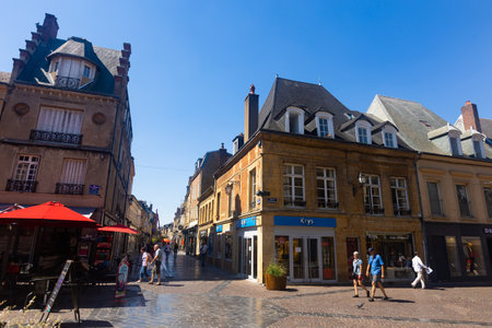 Beautiful street of European city, Charleville-Mezieres, Franceのeditorial素材