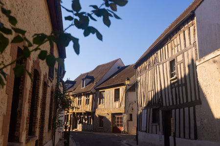 Summer streets of Provins during sunny day