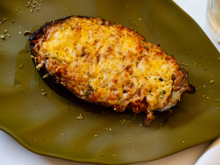 Delicious stuffed eggplantの写真素材