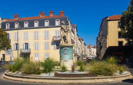 Fountain honoring memory of General Desaix, Riomのeditorial素材
