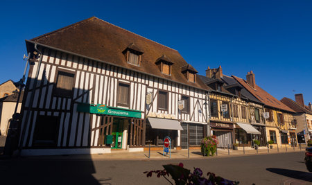 Summer street of Aubigny-sur-Nere in afternoonのeditorial素材