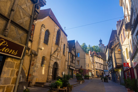 View of the old streets of Montlucon, Franceのeditorial素材