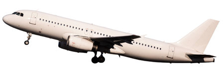 Commercial passenger airplane on white