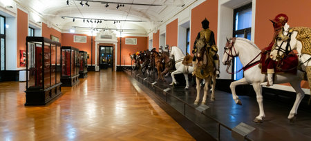 VIENNA, AUSTRIA - JANUARY 29, 2022: Expositions of knights armor in the Armouryのeditorial素材