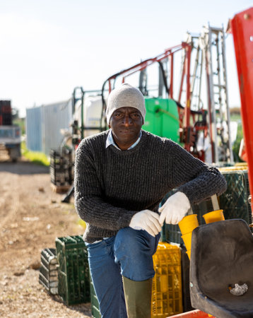 Portrait of worker standing outdoorsの写真素材
