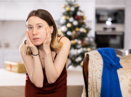 Young woman does a sculptural facial massageの写真素材