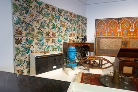 Interiors of Ethnology Museum of Barcelona, Spainのeditorial素材