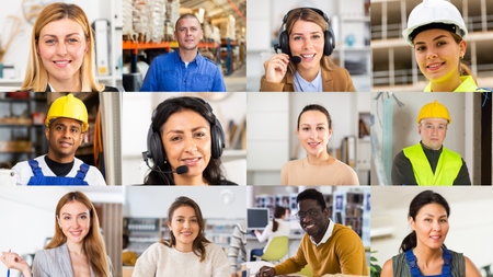 Screen of computer during online video conferenceの写真素材