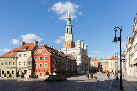 Old Market square in the center of Poznan. Polandのeditorial素材