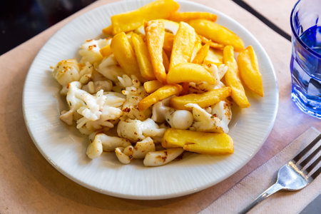 Roasted cuttlefish with fried potato