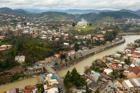 View from drone of Georgian town Kutaisiの写真素材