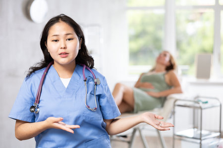 Portrait of young doctorの写真素材