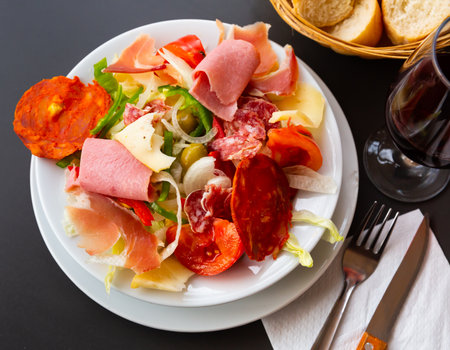 Plate with a delicious Catalan salad.の写真素材