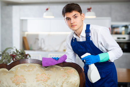 guy carries out comprehensive cleaning