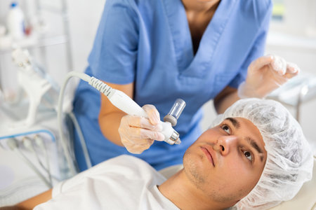 doctor employs hydrogen oxygen hydratingの写真素材