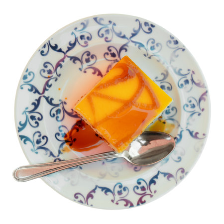 Layered cake with addition of caramel sauce. Spanish tarta dessert.の写真素材