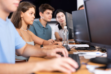 Female student is engrossed