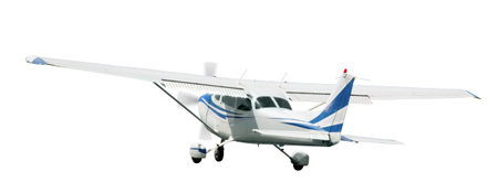 Small ports aeroplane on a clean white background