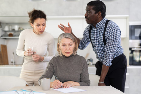 Mature woman relatives tell her who to include in her testament