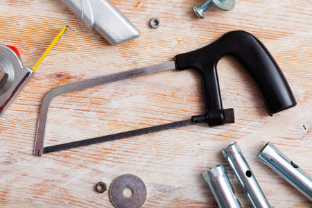 Hacksaw for construction work and melallic toolsの写真素材