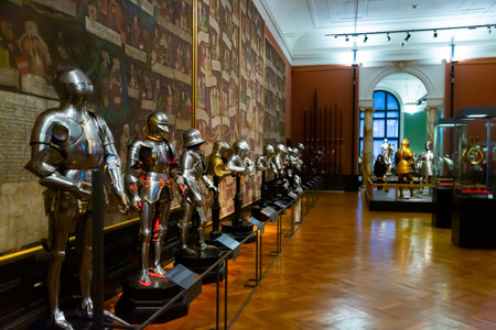VIENNA, AUSTRIA - JANUARY 29, 2022: Expositions of knights armor in the Armouryのeditorial素材