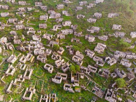 ghost town of Kayakoy in Turkeyの写真素材