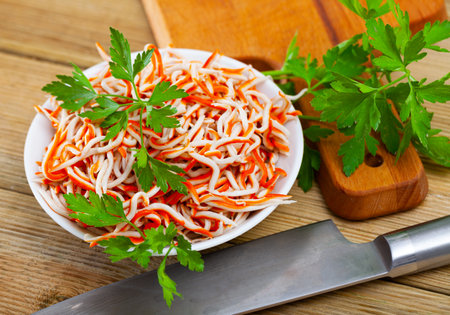 Grated fresh surimiの写真素材